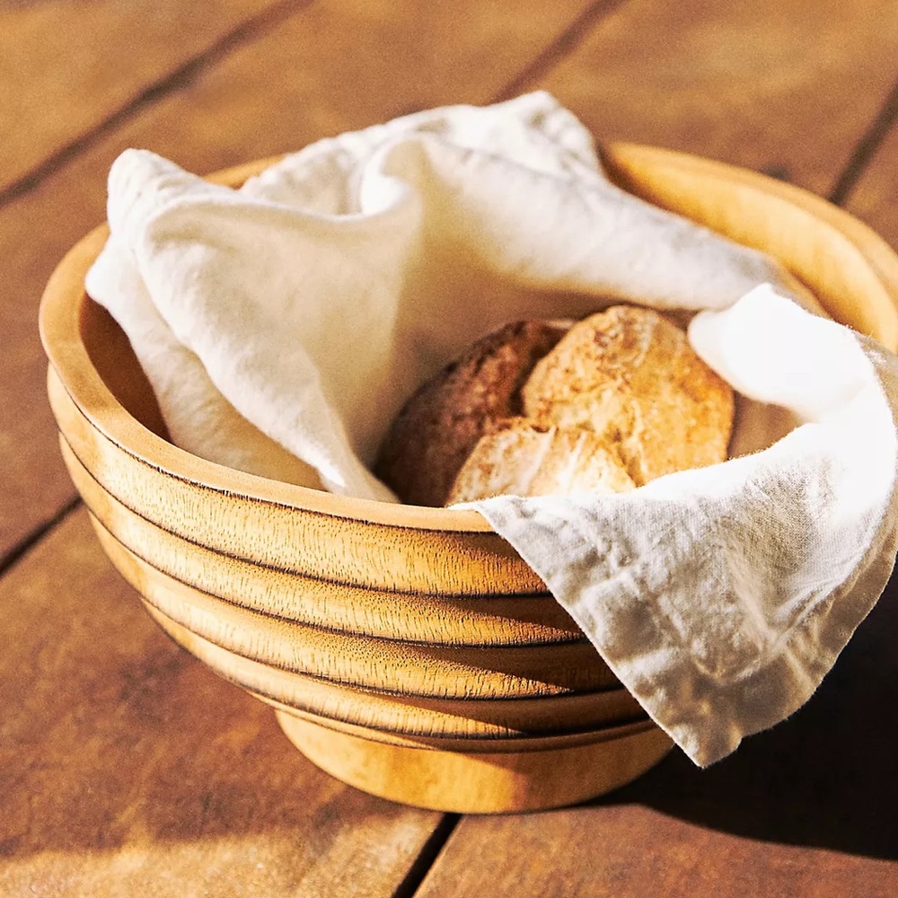 New Anthropologie Samba Tropical Hardwood Serving Bowl - Picture 2 of 5